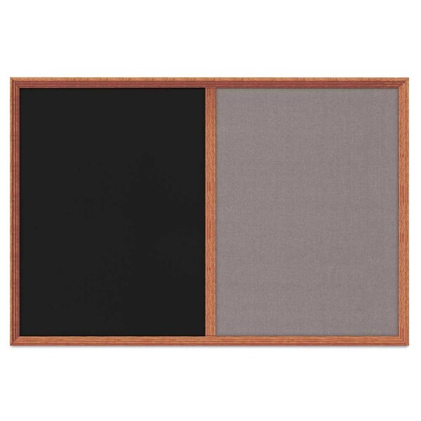 Enclosed Corkboard, 1 Door, 60"x36", 4" Fra, UV3424-SATIN-BUFF